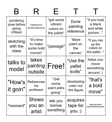 Brett Bingo Card