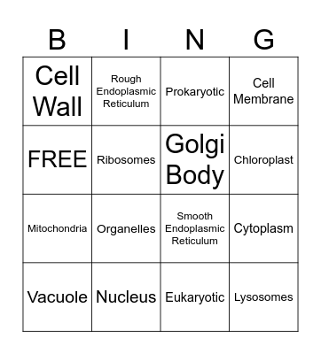 Cells Bingo Card
