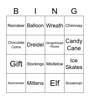 Holiday Bingo Card