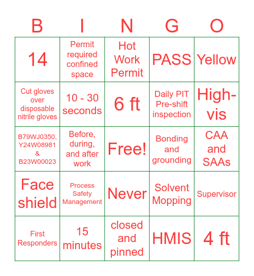 EHS Christmas Committee Bingo Card