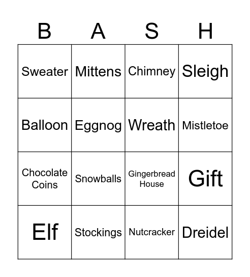 Holiday Bingo Card