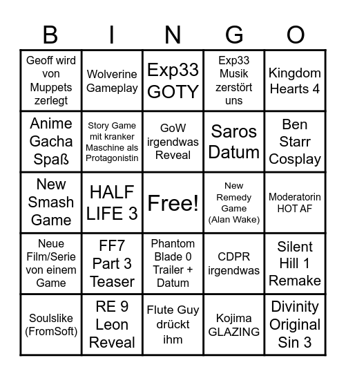 Game Awards Bingo by Flo & Mel Bingo Card