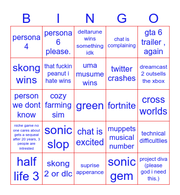 GAME AWARDS 2025 BINGOO Bingo Card