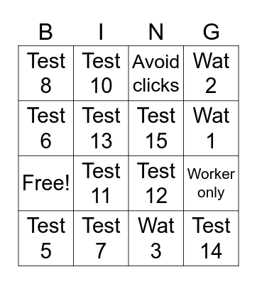 Employee Portal Bingo Card
