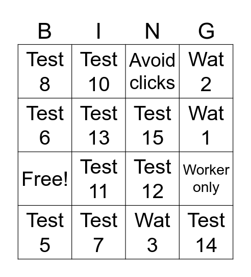 Employee Portal Bingo Card