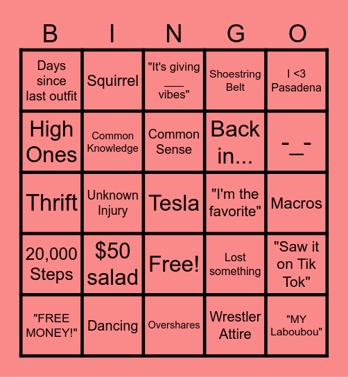 JENN BINGO Card