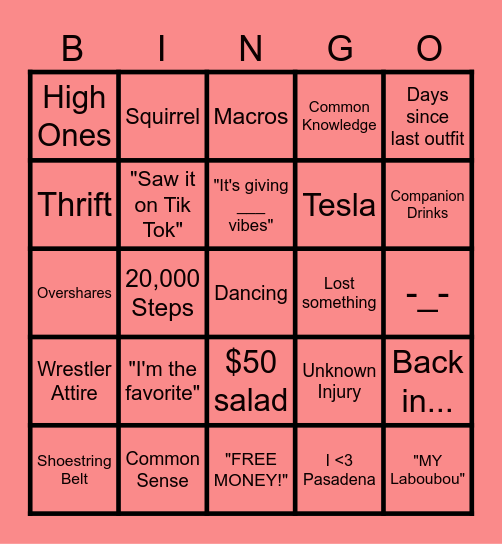 JENN BINGO Card