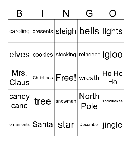 Christmas Bingo Card