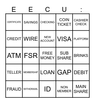EECU BINGO Card