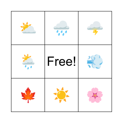 La estaciones y el tiempo Bingo Card