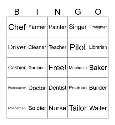 ........................ Bingo Card
