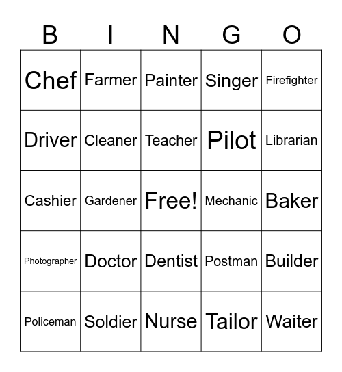 ........................ Bingo Card