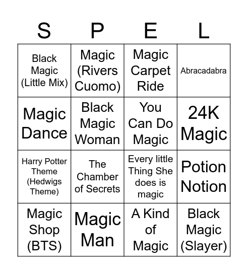 Magic Bingo Card