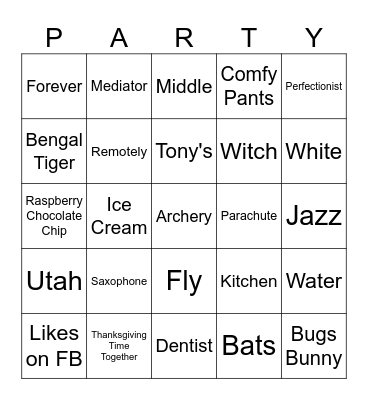 All About Pam Bingo Card