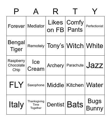 ALL ABOUT PAM Bingo Card
