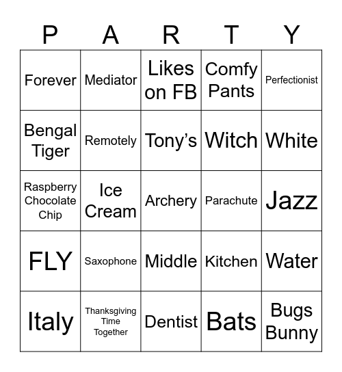 ALL ABOUT PAM Bingo Card