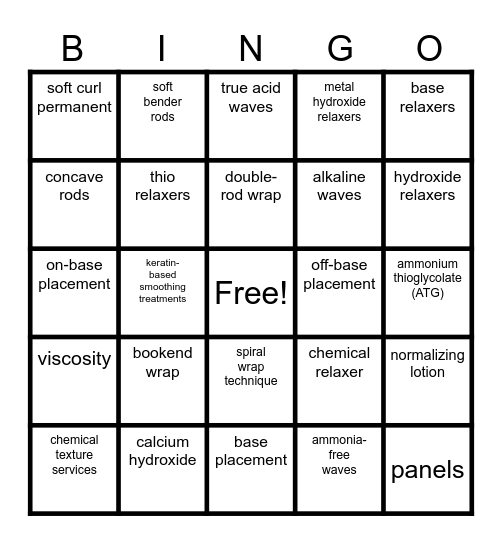 chemical texture services Bingo Card