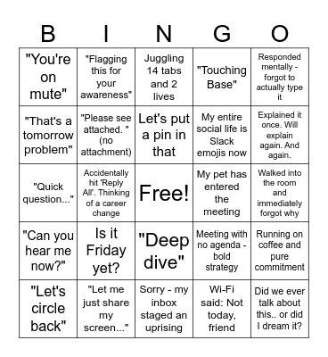 Year-End Office Bingo Card