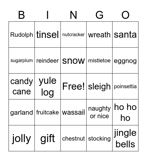 JINGLE & MINGLE BINGO! Bingo Card