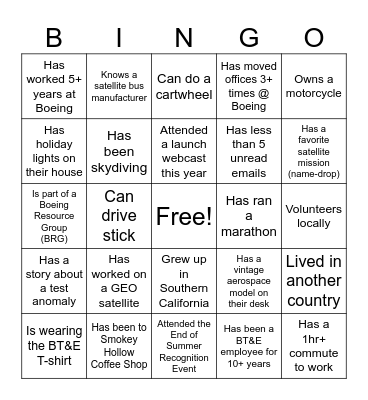 2025 BT&E ELS Year End Bingo Card