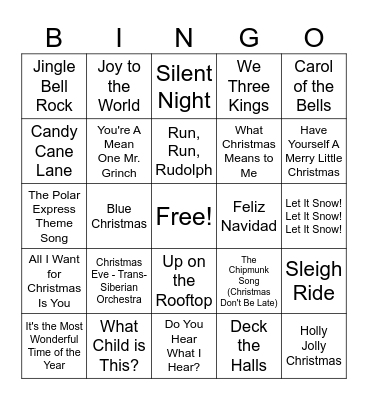 Christmas Bingo Card