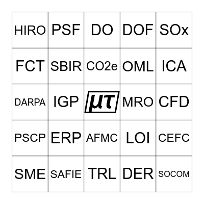 MICROTAU ACRONYM BINGO 2025 Bingo Card
