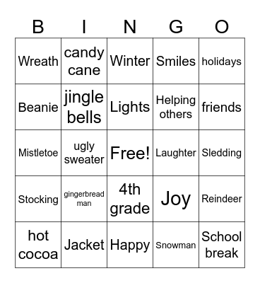 Holiday Bingo Card