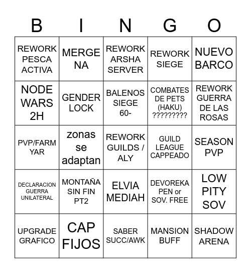 CALPHEON COPIUM Bingo Card