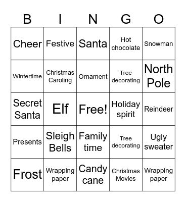 Fireweed's Holiday Bingo Card
