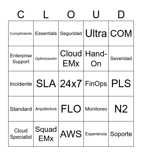 Squad EMx Escala 24x7 Bingo Card