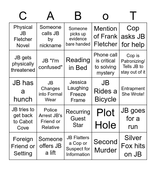 CABOT Bingo Card
