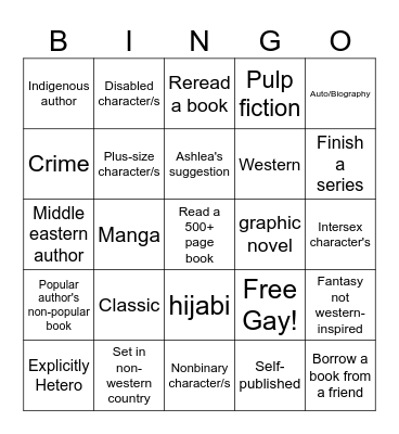 2026 Books Bingo Card