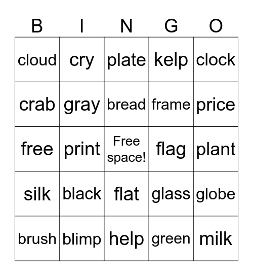 Wednesday bingo Card