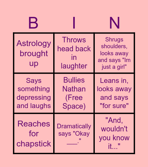 Kalee Bin Bingo Card