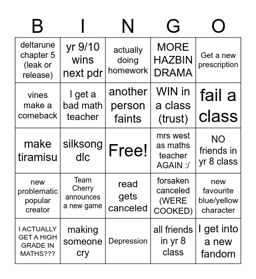2026 Bingo Card