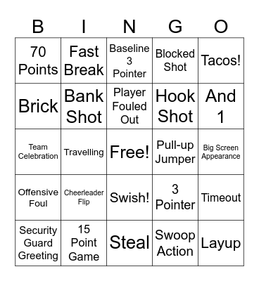 Women's College Basketball Bingo Card