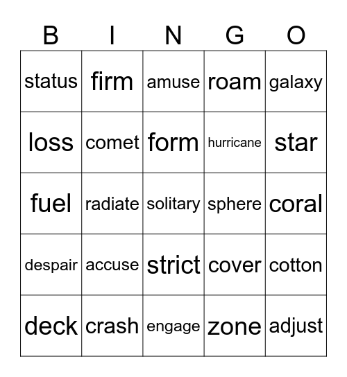 U25-26 Bingo Card