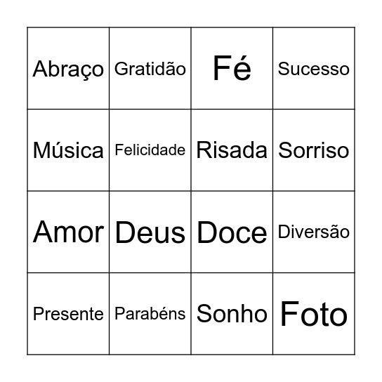 Thais Bingo Card