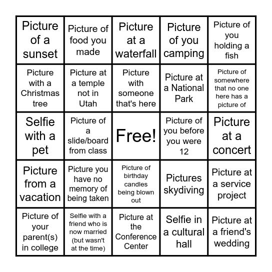 Phone Bingo Card