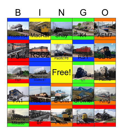Railroad Museums that I would like to visit besides the Sawmill Museum with PWP one day Bingo Card
