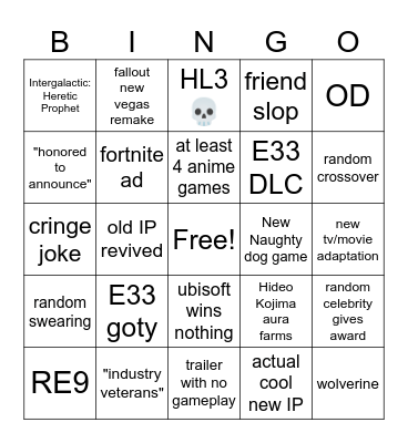 GA 2025 Bingo Card