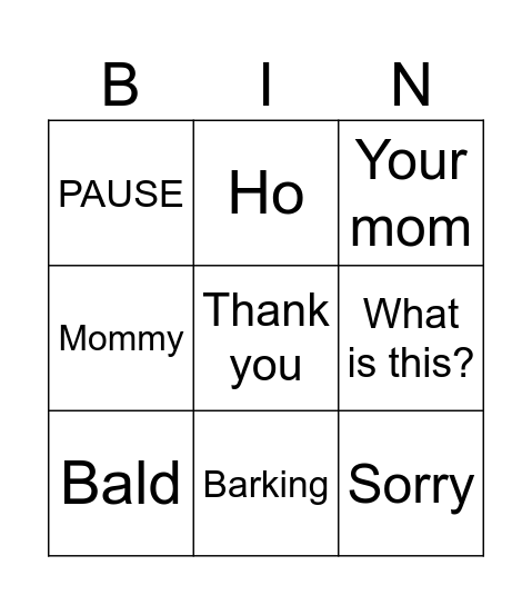 BINGO Card