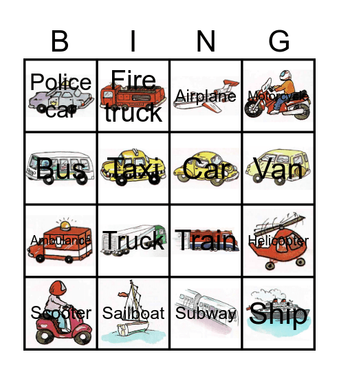 Toys Bingo Card