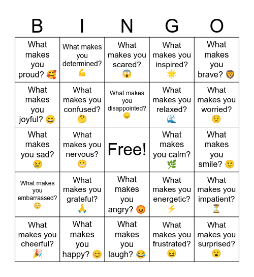 What makes you joyful? 😄 Bingo Card