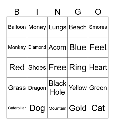 Craft Bingo Card
