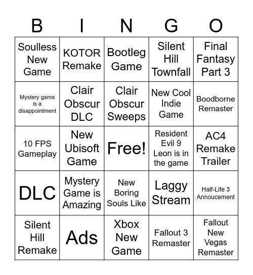 Gotypatey2025 Bingo Card