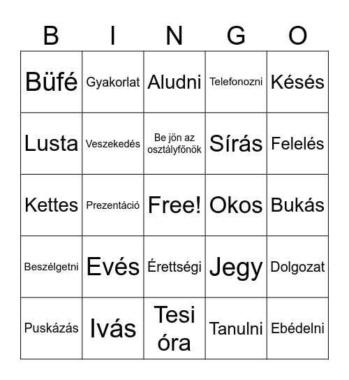 Suli Bingo Card