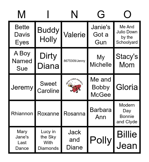 Say My Name! Bingo Card