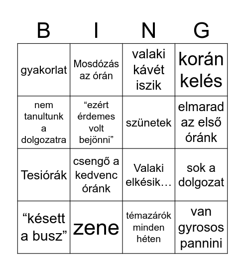 Sulis bingó Bingo Card