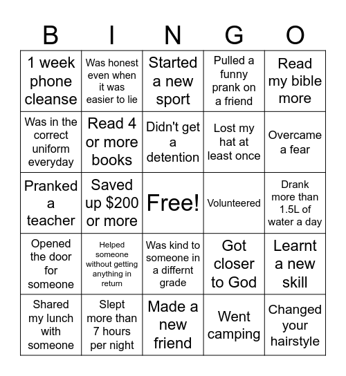 2025 in Review Bingo Card